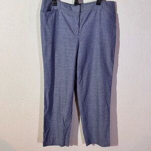 Talbots // light blue cotton perfect crop straight leg work pant size 14 mar1
